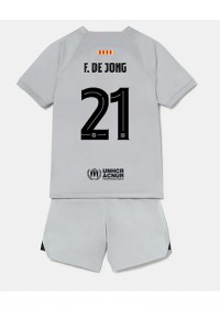 Fotbalové Dres Barcelona Frenkie de Jong #21 Dětské Třetí Oblečení 2022-23 Krátký Rukáv (+ trenýrky)